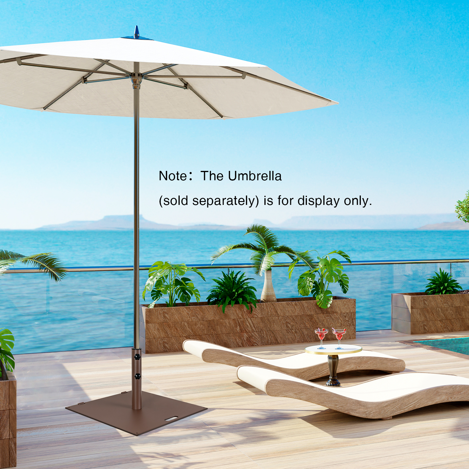 Costway 24 Inch Weighted Patio Umbrella Base - 50 Pounds