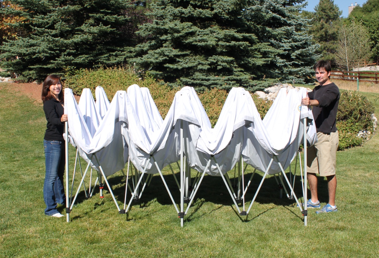 Undercover 10 x 20 Professional-Grade Aluminum Popup Shade Package with White Top