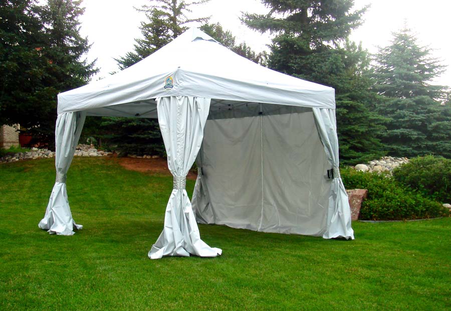 Undercover 10 x 10 Foot Commercial Instant Canopy Package with Curtain Rail Walls