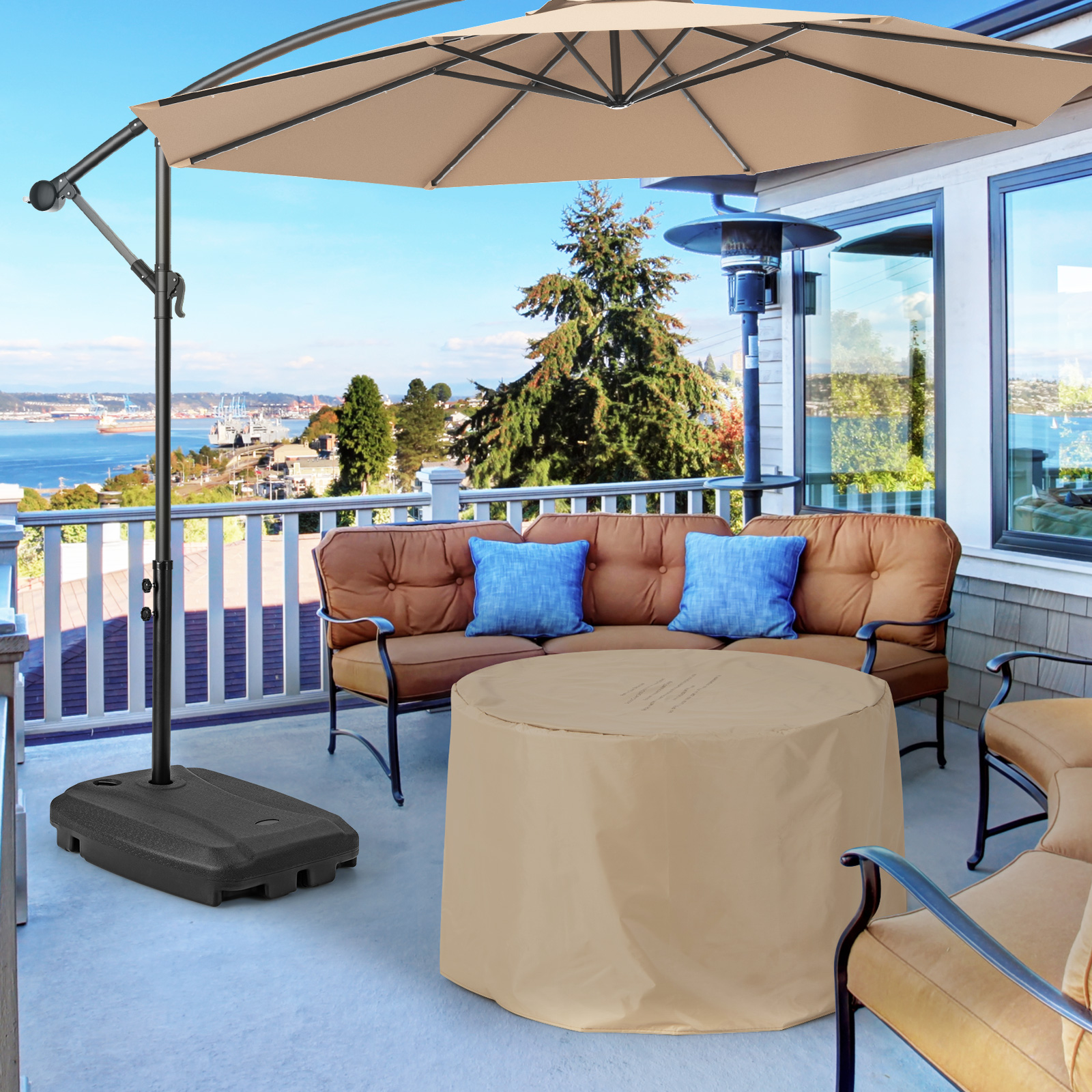 Costway 32 x 24 Inch Universal Fillable Offset Umbrella Base