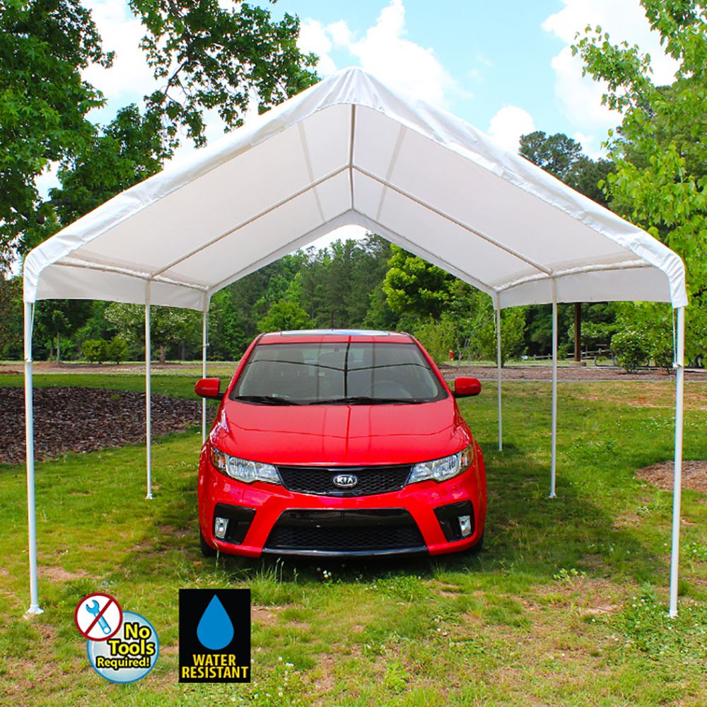 King Canopy 11 x 20 Foot Value King White Steel Frame Canopy