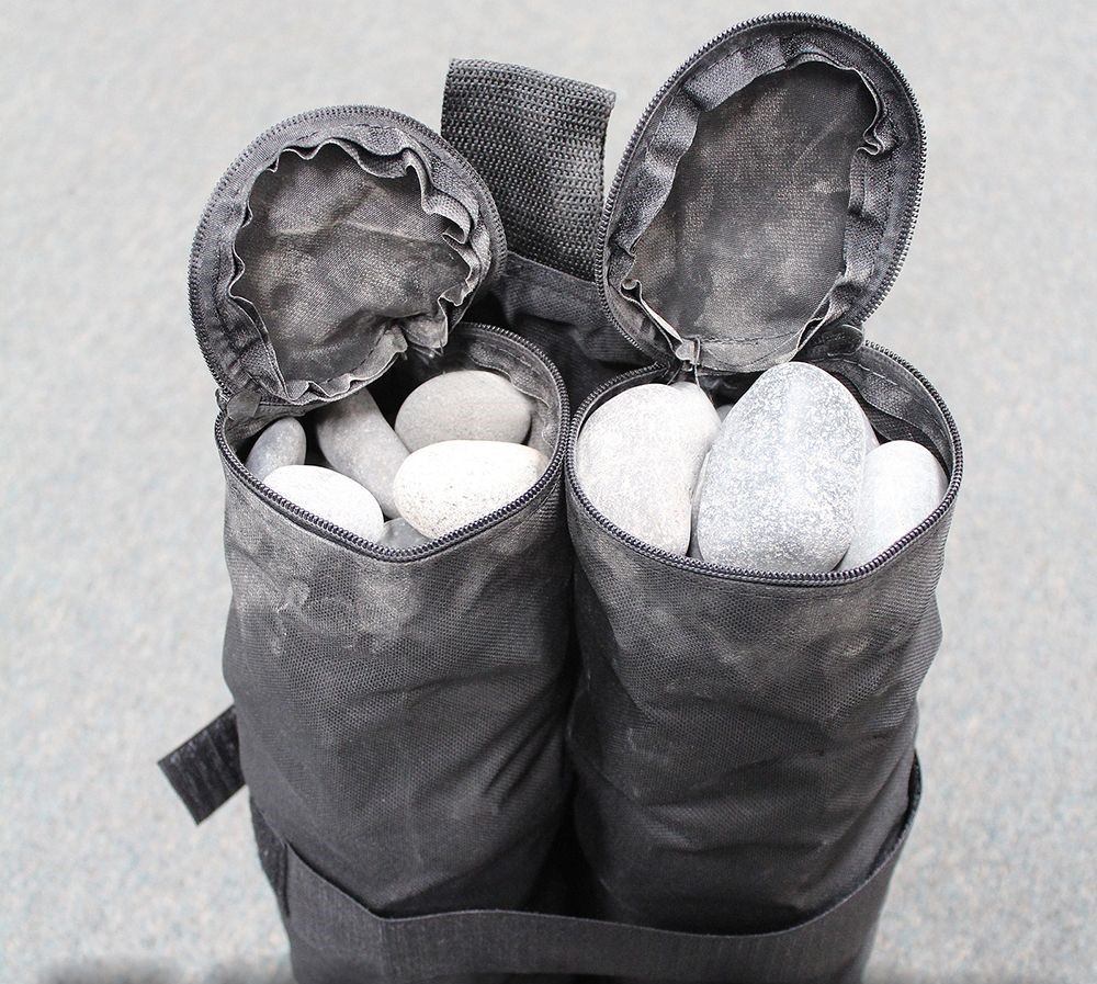 King Canopy Black Weight Bags for Instant Pop Up Canopies - 4 Pack