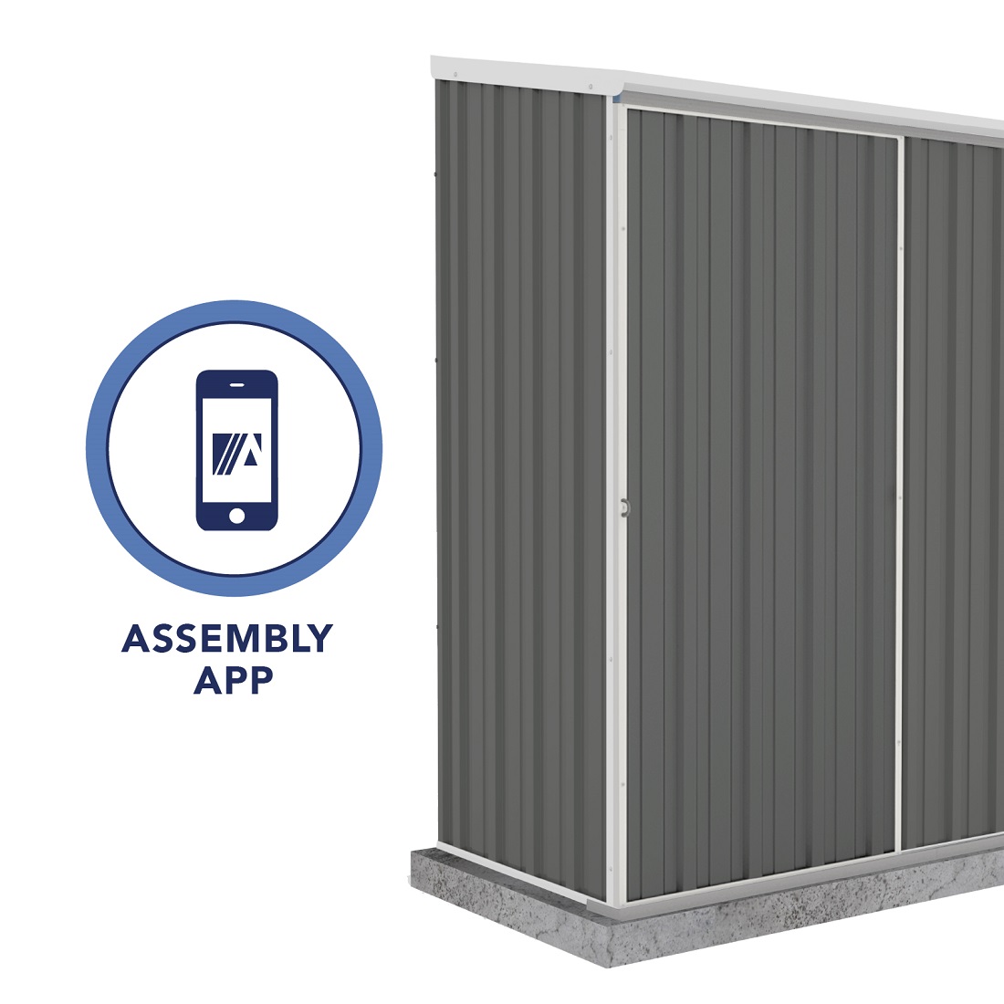 Absco 5 x 3 Foot Ezislider Metal Storage Shed