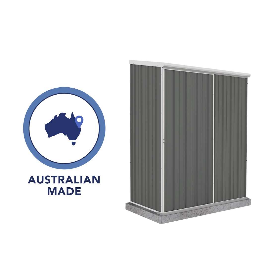 Absco 5 x 3 Foot Ezislider Metal Storage Shed