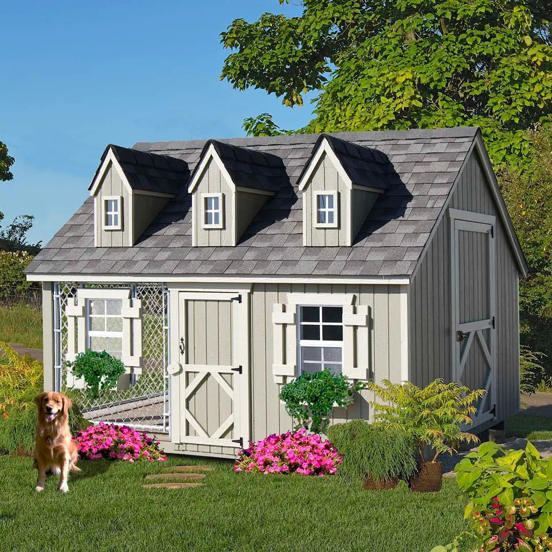 Little Cottage Co 8 x 10 Foot Cape Cod Outdoor Dog Kennel