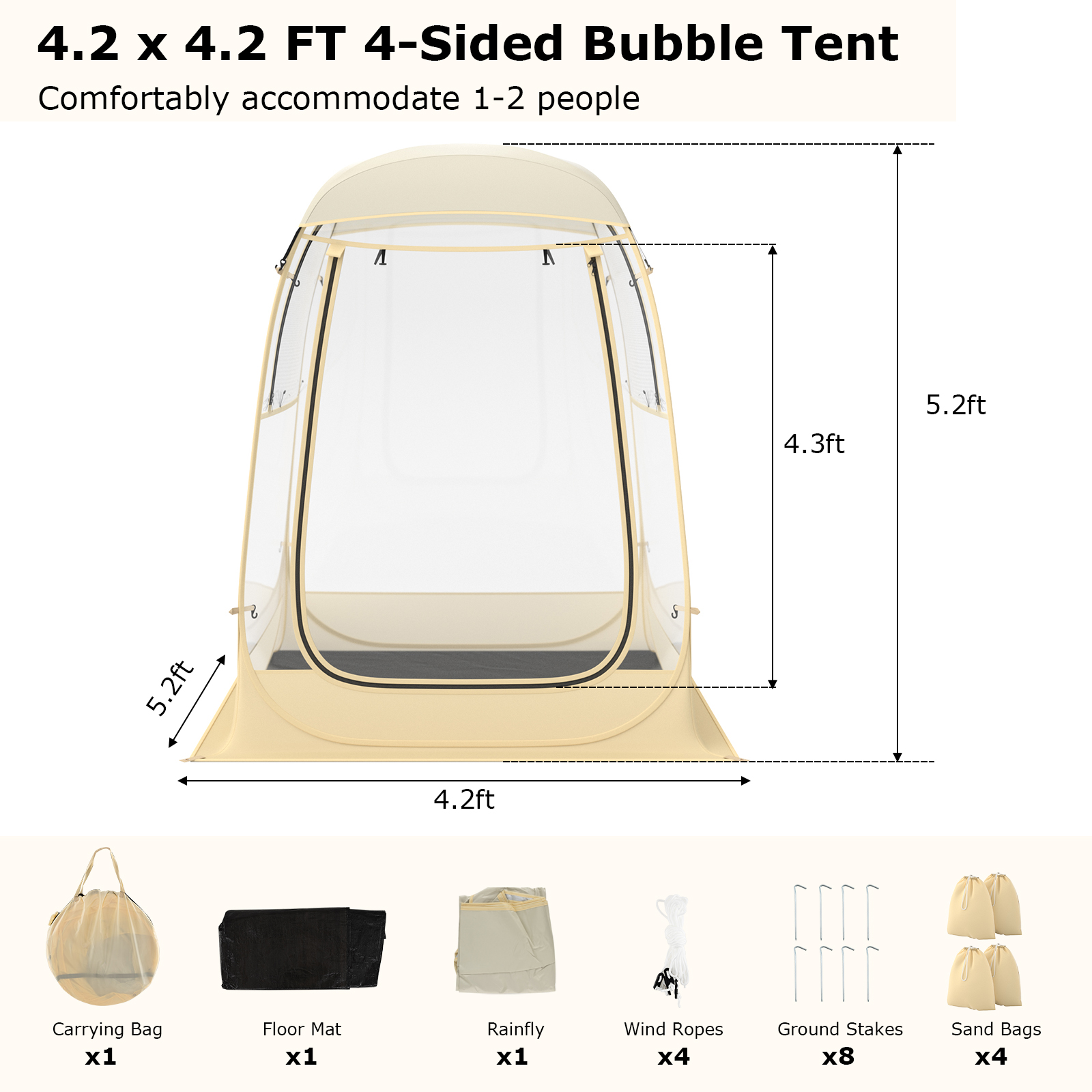 Costway Instant Pop Up Sports Tent with Carrying Bag