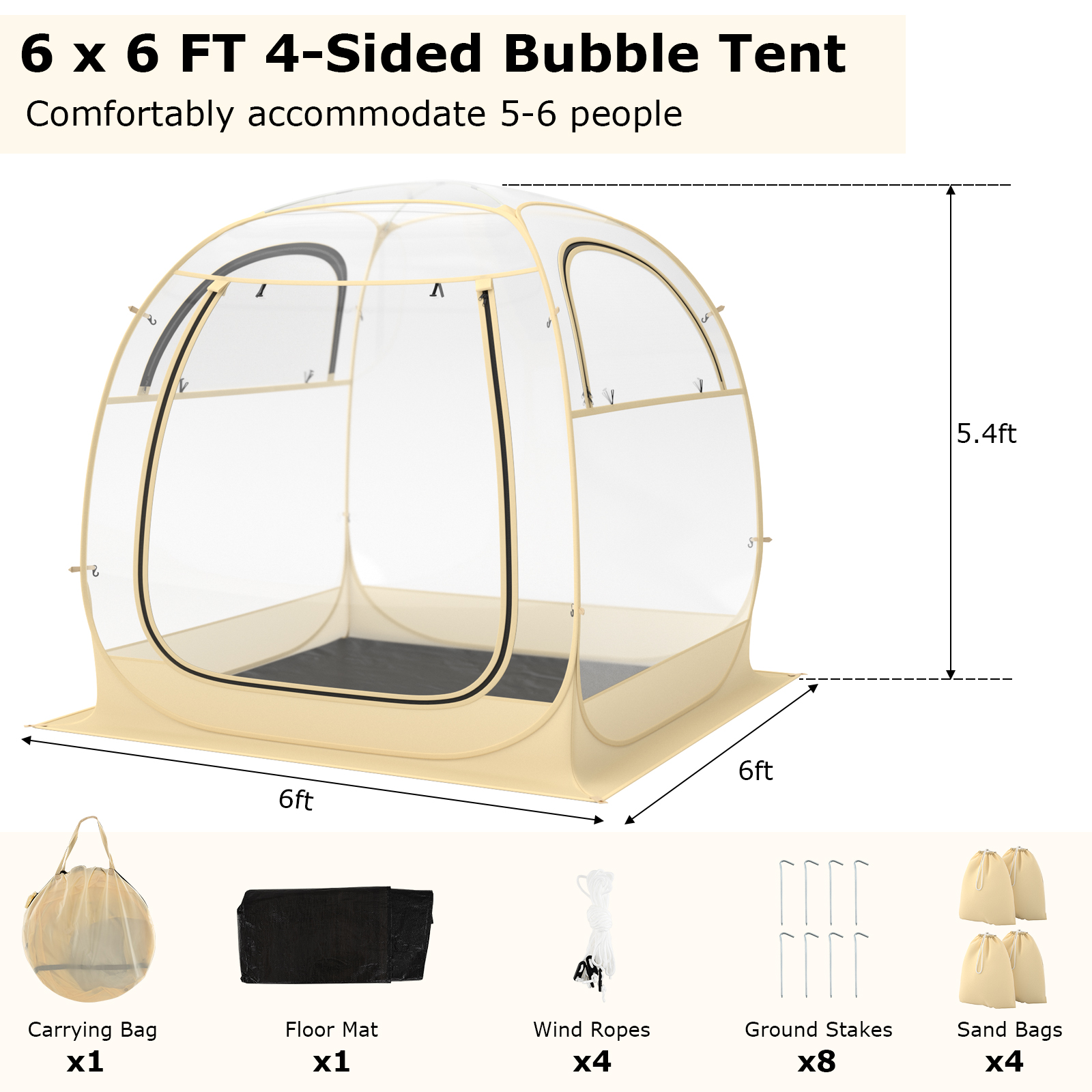 Costway Instant Pop Up Sports Tent with Carrying Bag