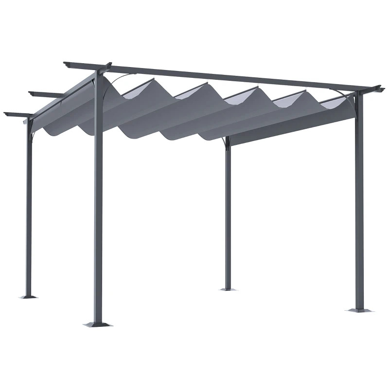 Outsunny Retractable Patio Gazebo Garden Pergola - Thumbnail 2