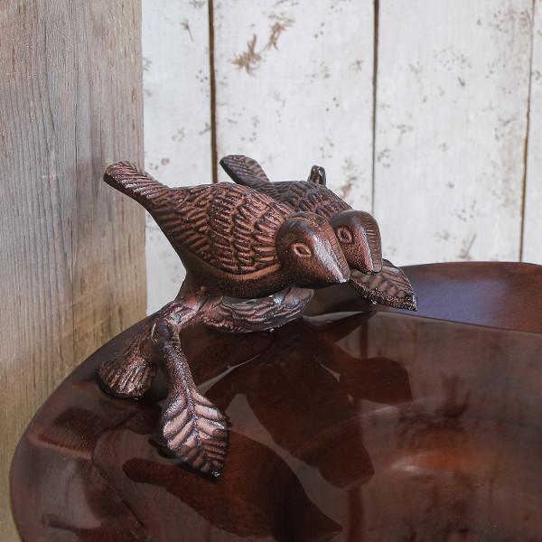 Achla 13 Inch Antiqued Birdbath with Birds and Stand