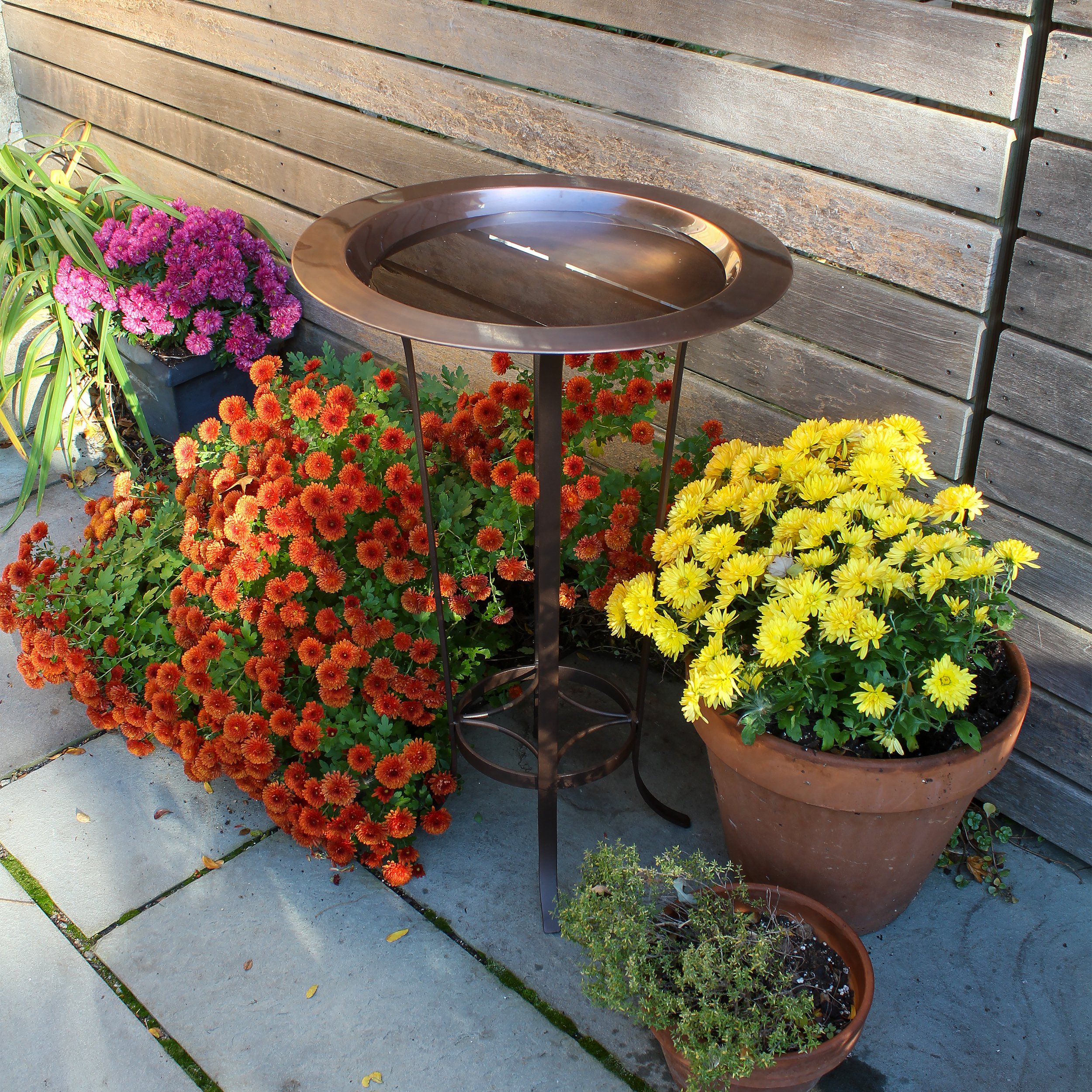 Achla 18 Inch Classic Copper Birdbath with Tulip Stand