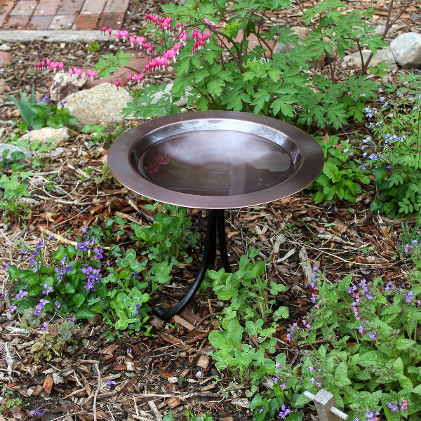 Achla 18 Inch Classic Copper Birdbath with Tripod Stand