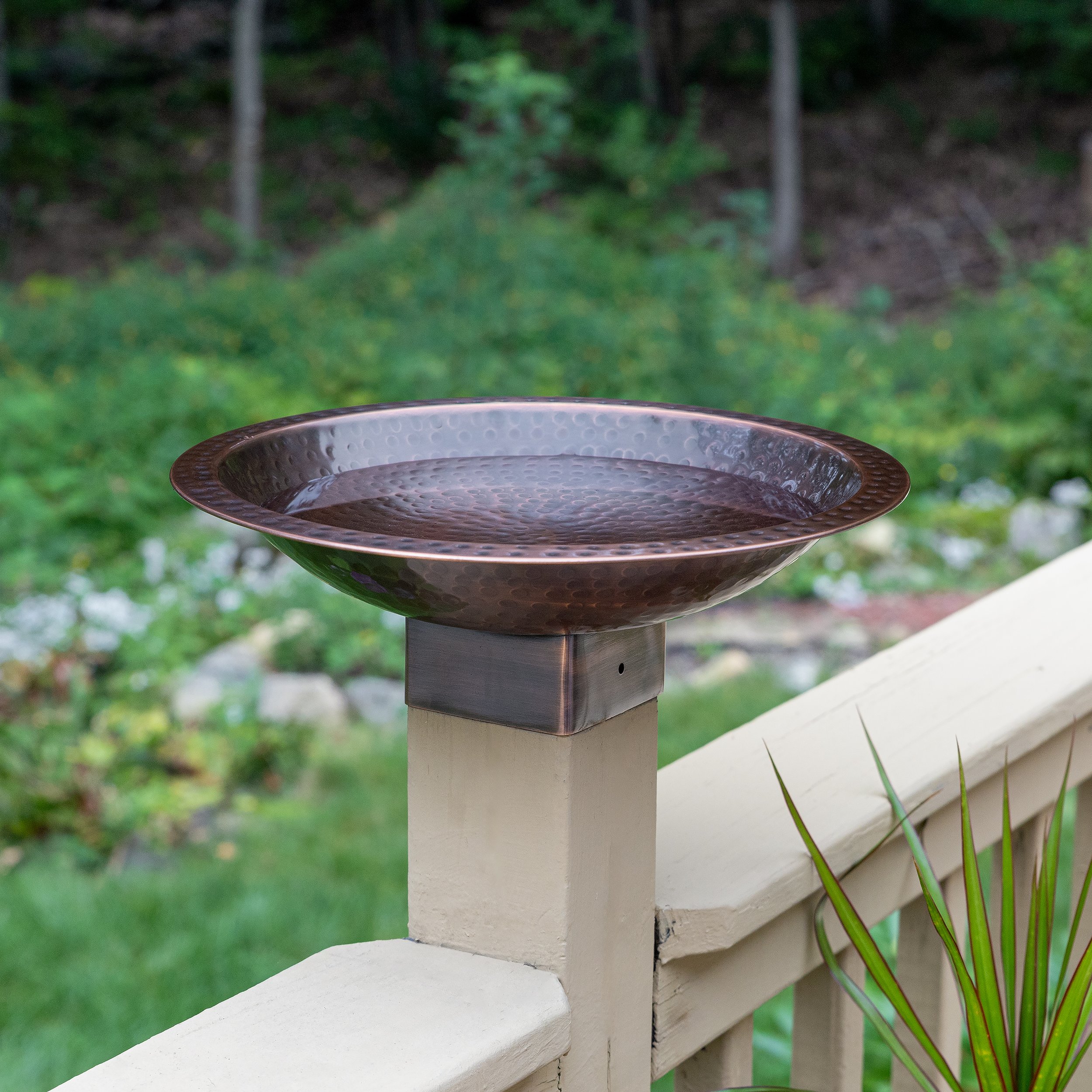 Achla 14 Inch Burnt Copper Birdbath for 4x4 Posts