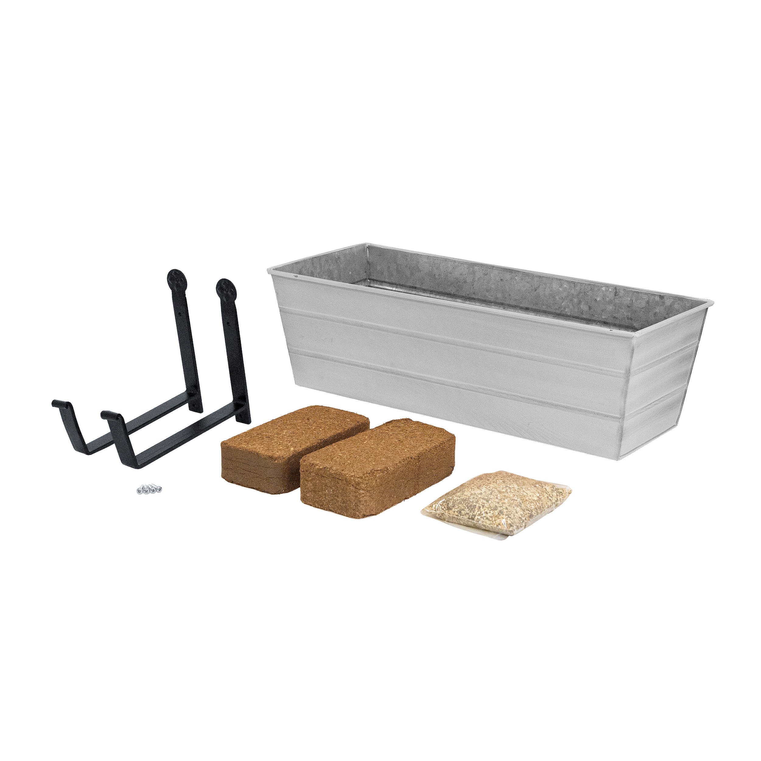 Achla 24 Inch Bloom Box Garden Growing Kit with Wall Brackets