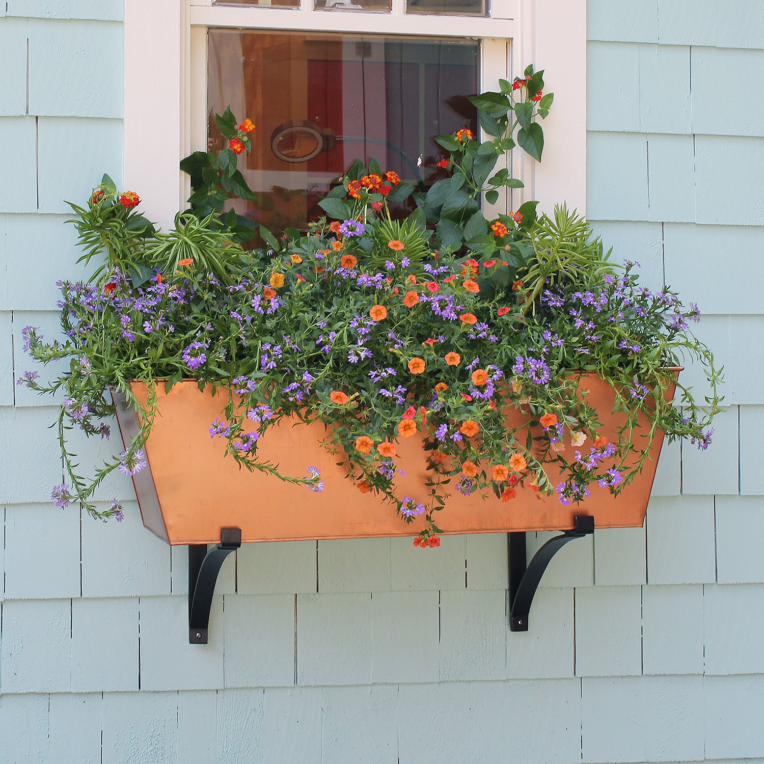 Achla 35 Inch Plain Copper Plated Flower Box