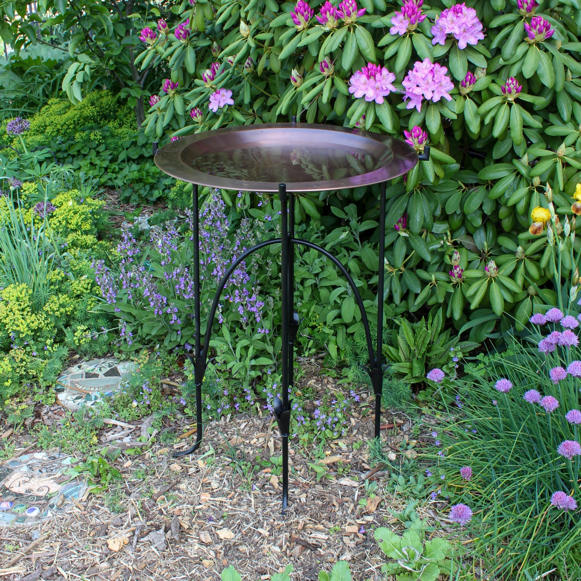 Achla 24 Inch Classic Copper Birdbath with Phoebe Stand