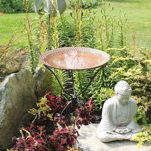 Achla 24 Inch Classic II Hammered Copper Birdbath