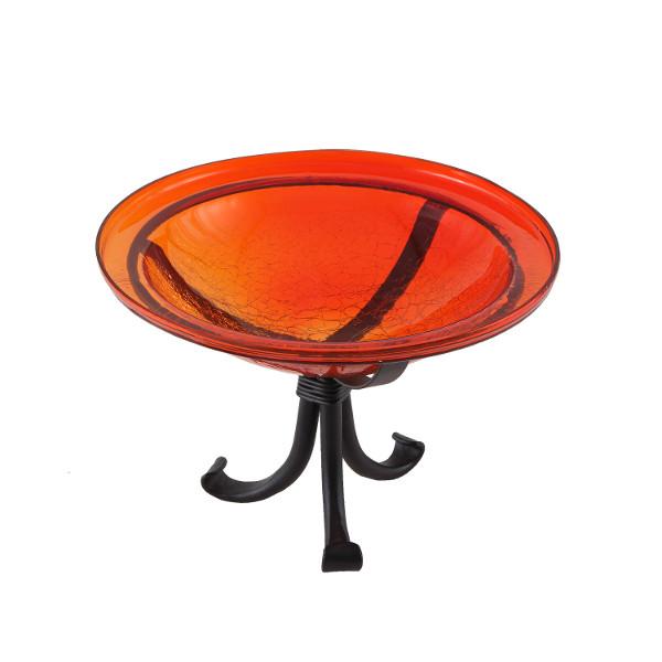 Achla 13 Inch Crackle Birdbath with Tripod Stand