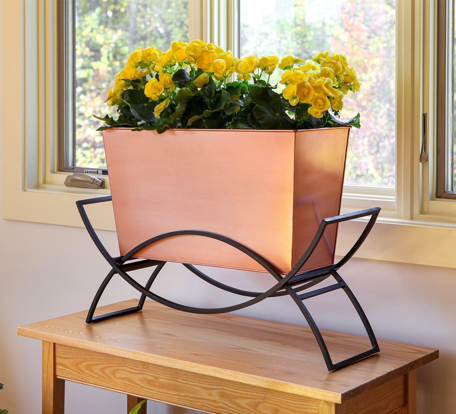 Achla 28 Inch Odile Copper Plated Flower Box and Stand