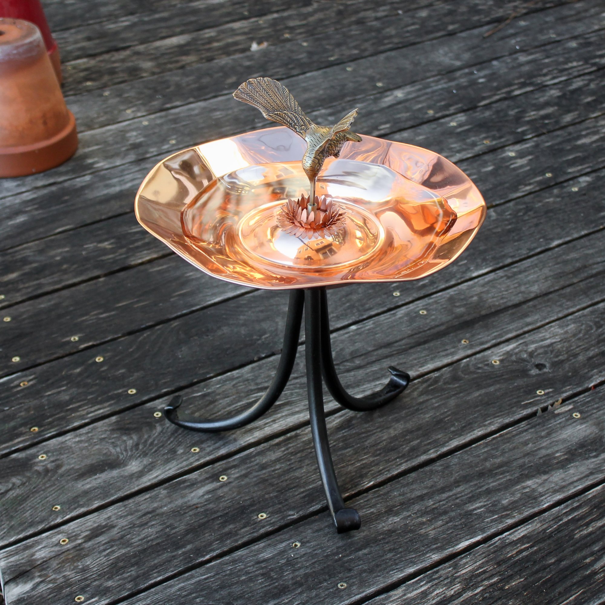 Achla 14 Inch Hummingbird Birdbath with Tripod Stand