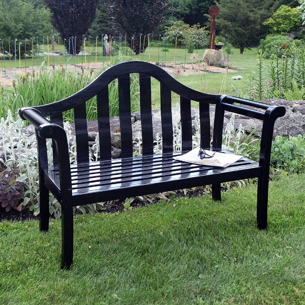 Achla 53 Inch Black Camelback Bench