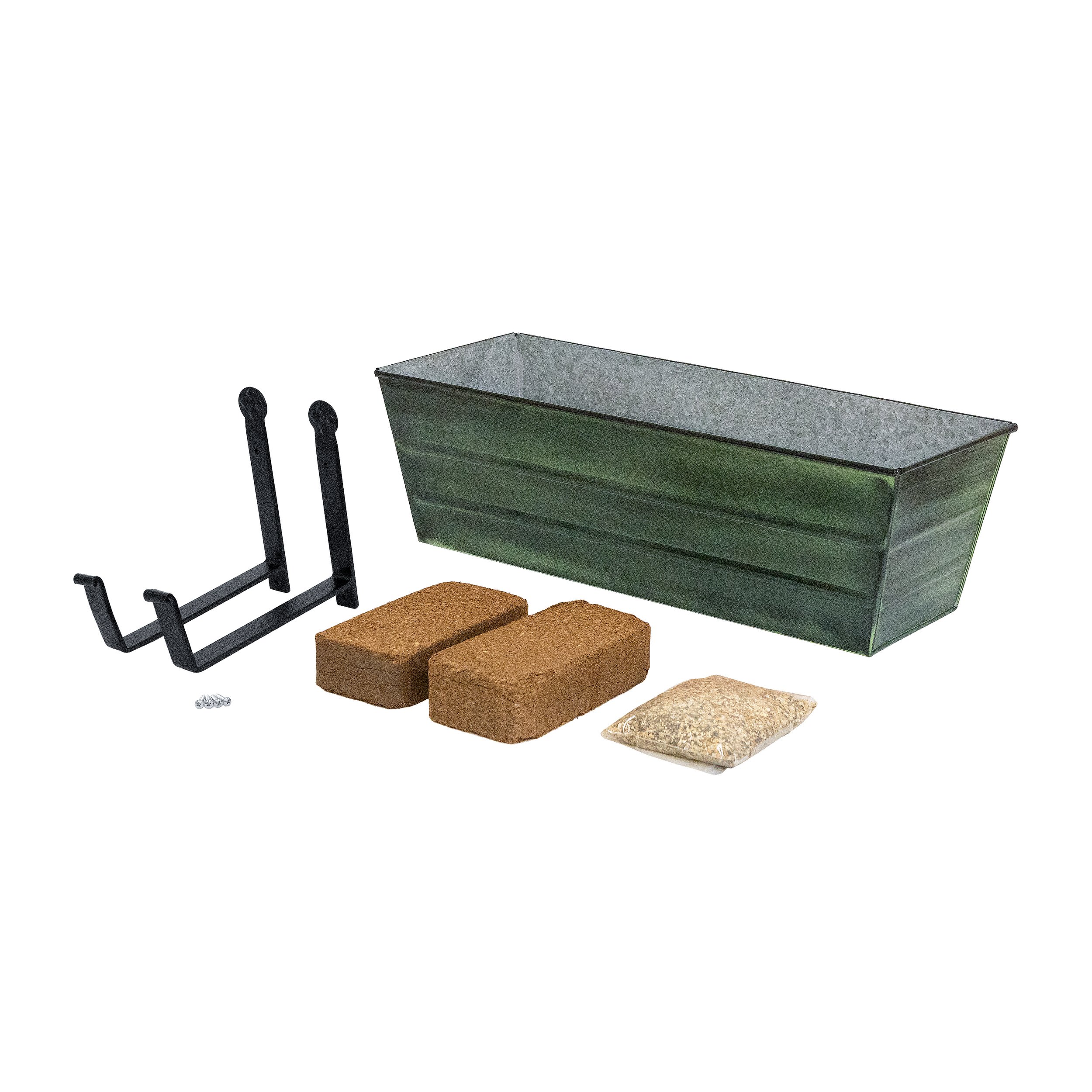 Achla 24 Inch Bloom Box Garden Growing Kit with Wall Brackets