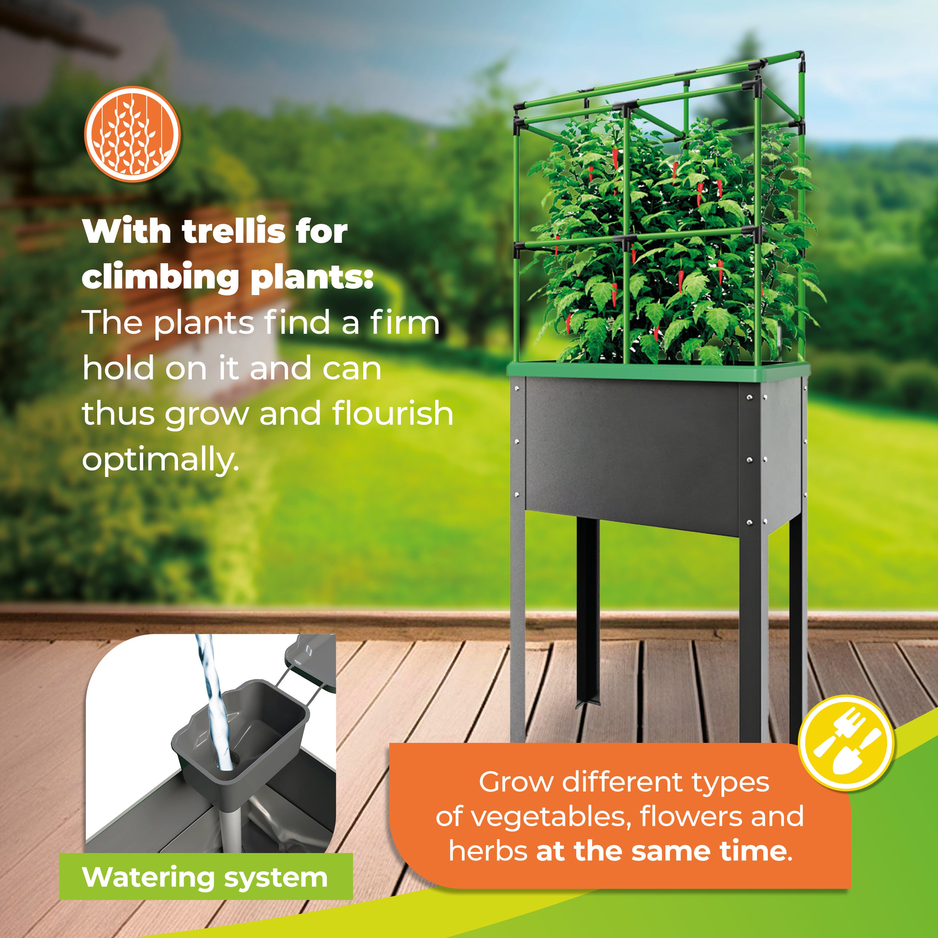Bio Green Heidelberg Raised Planter with Watering System