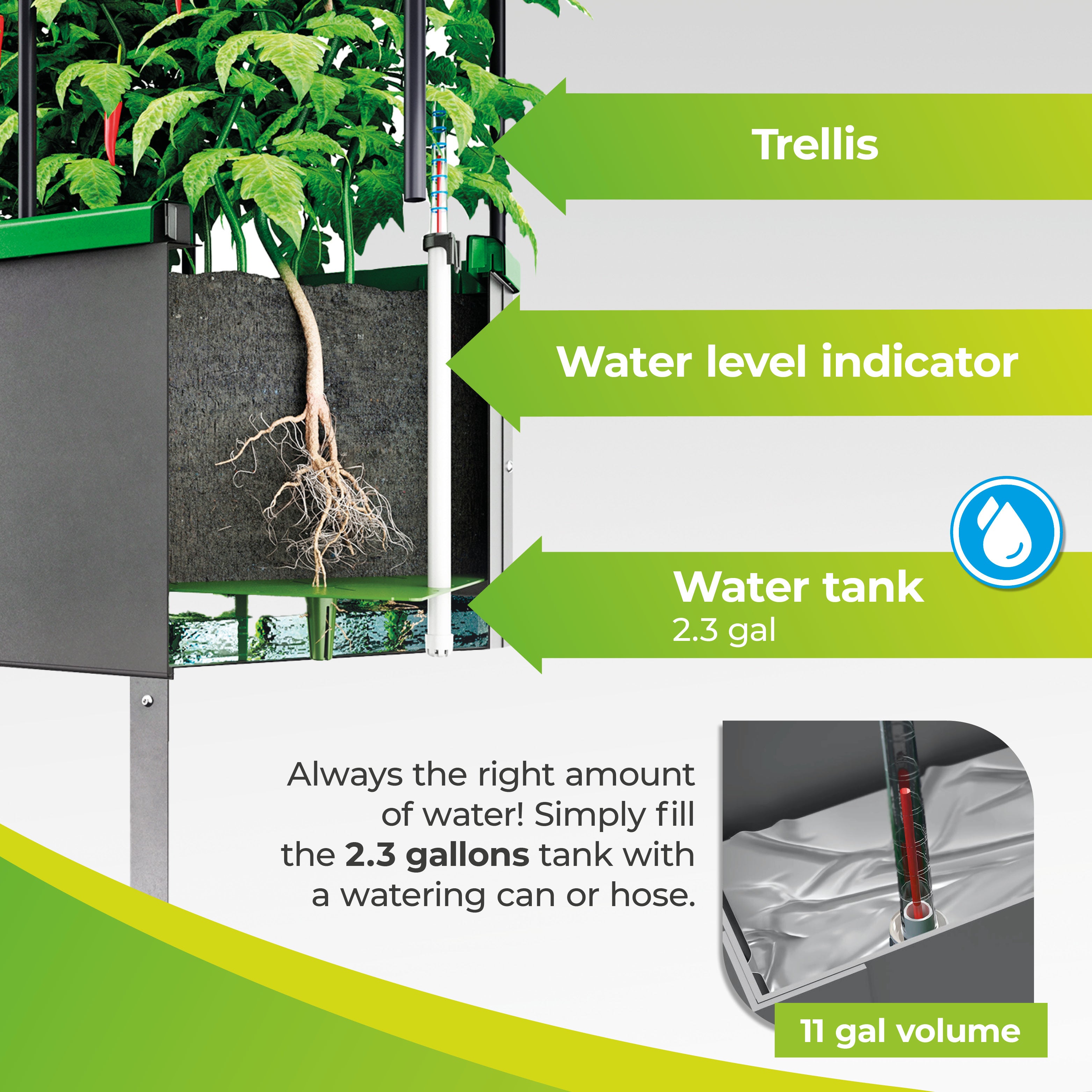 Bio Green Heidelberg Raised Planter with Watering System