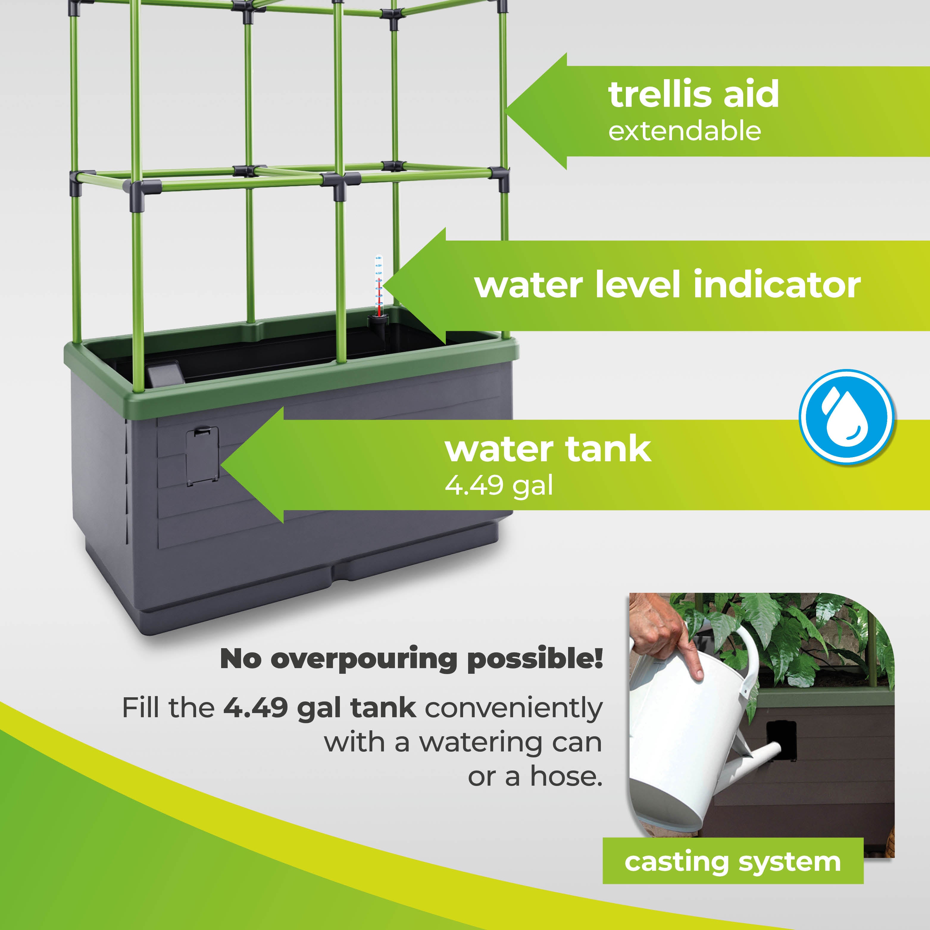 Bio Green City Jungle Raised Planter with Watering System