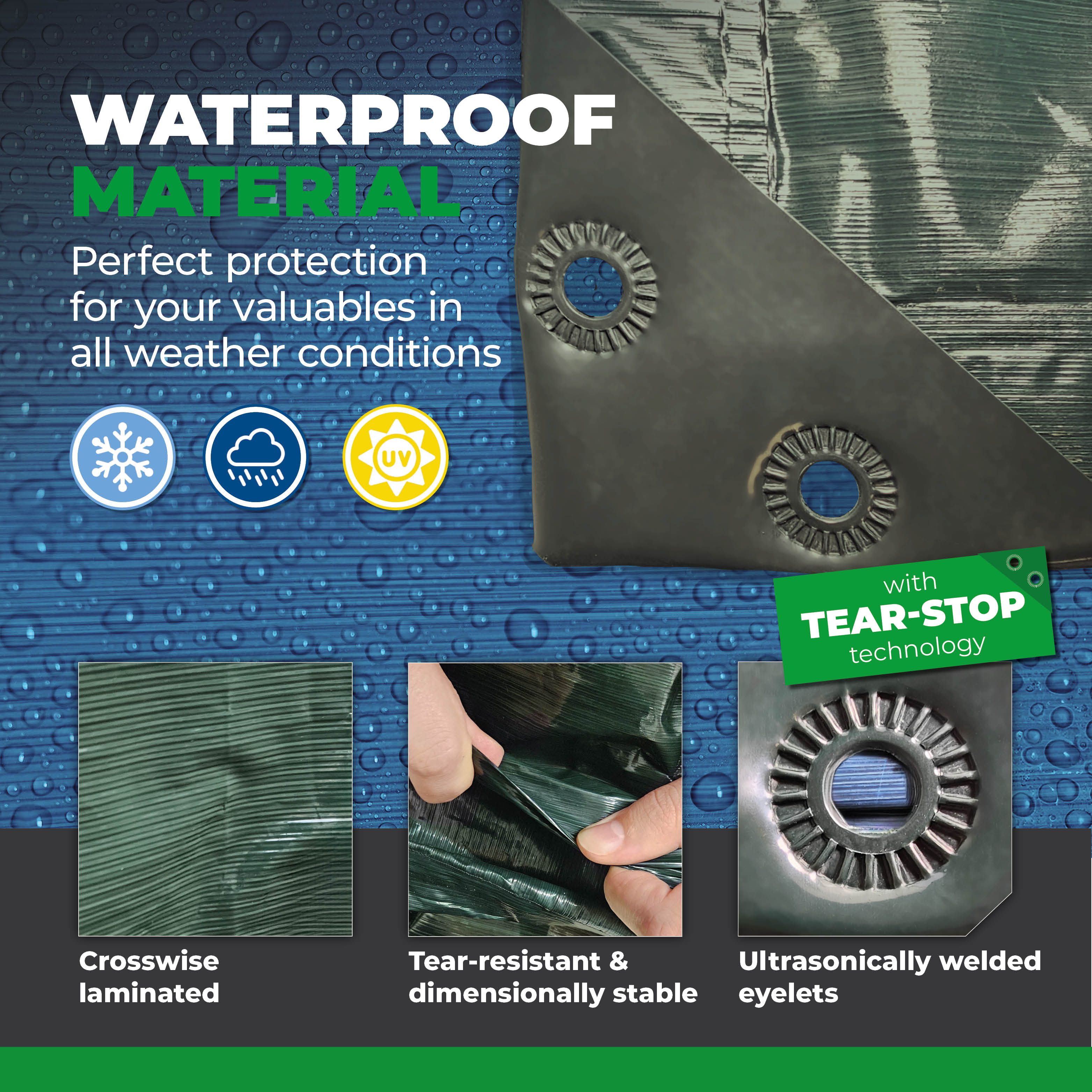 Bio Green 8 x 10 Foot Rainexo Heavy-Duty Tarpaulin