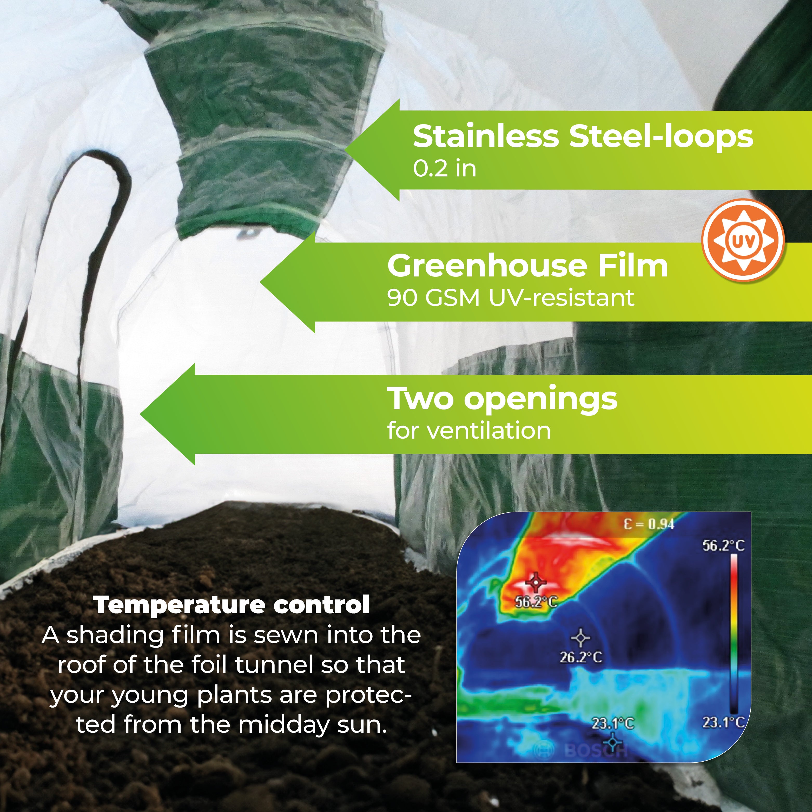 Bio Green Rainexo Polytunnel Super Dome Mini Greenhouse