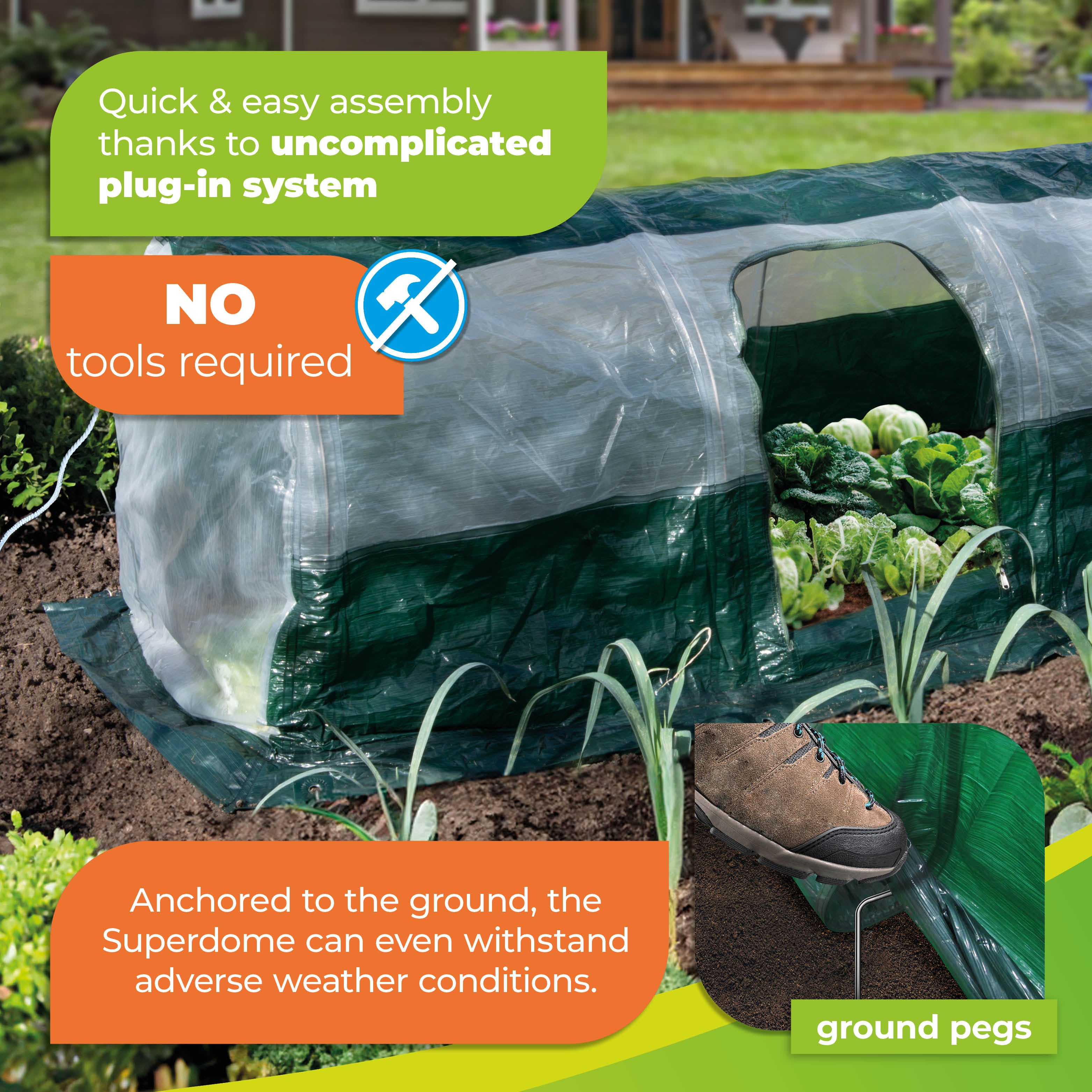 Bio Green Rainexo Polytunnel Super Dome Mini Greenhouse