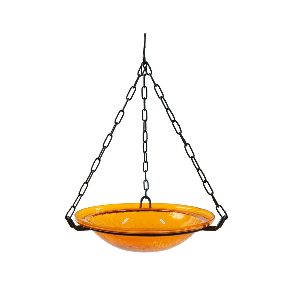 Achla 12 Inch Crackle Glass Birdbath