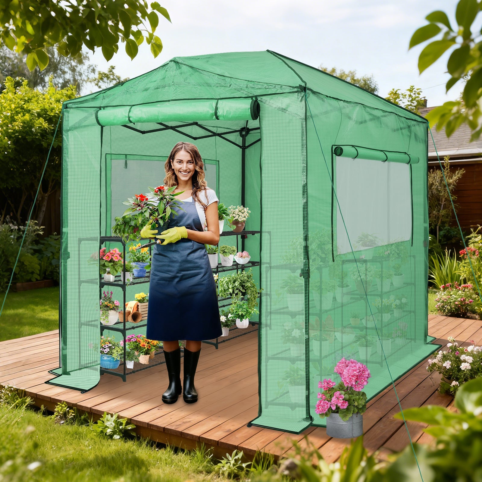 Eagle Peak 8 x 6 Foot Portable Walk-In Greenhouse