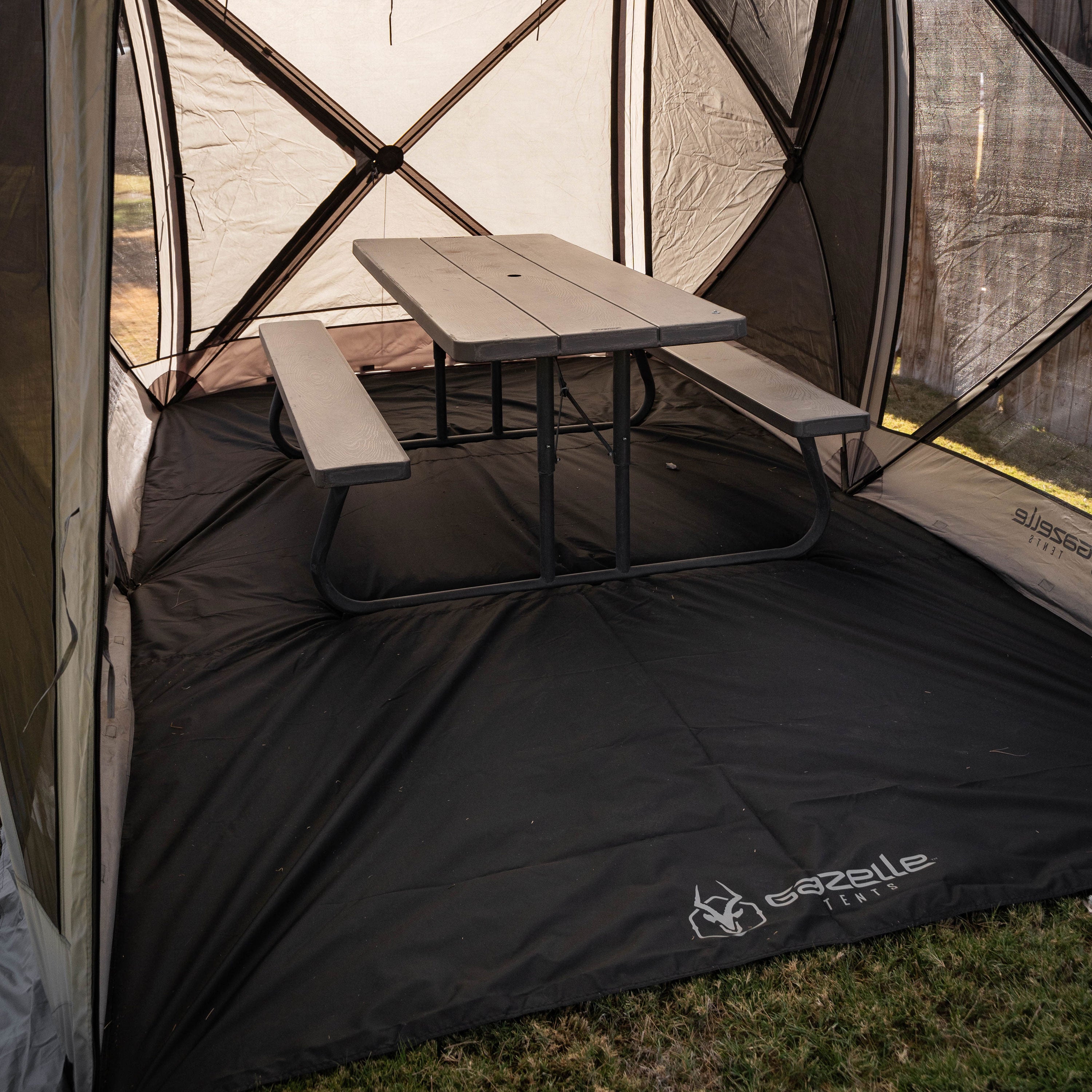 Gazelle Tents Polyester Footprint for 6-Sided Tandem Gazebos