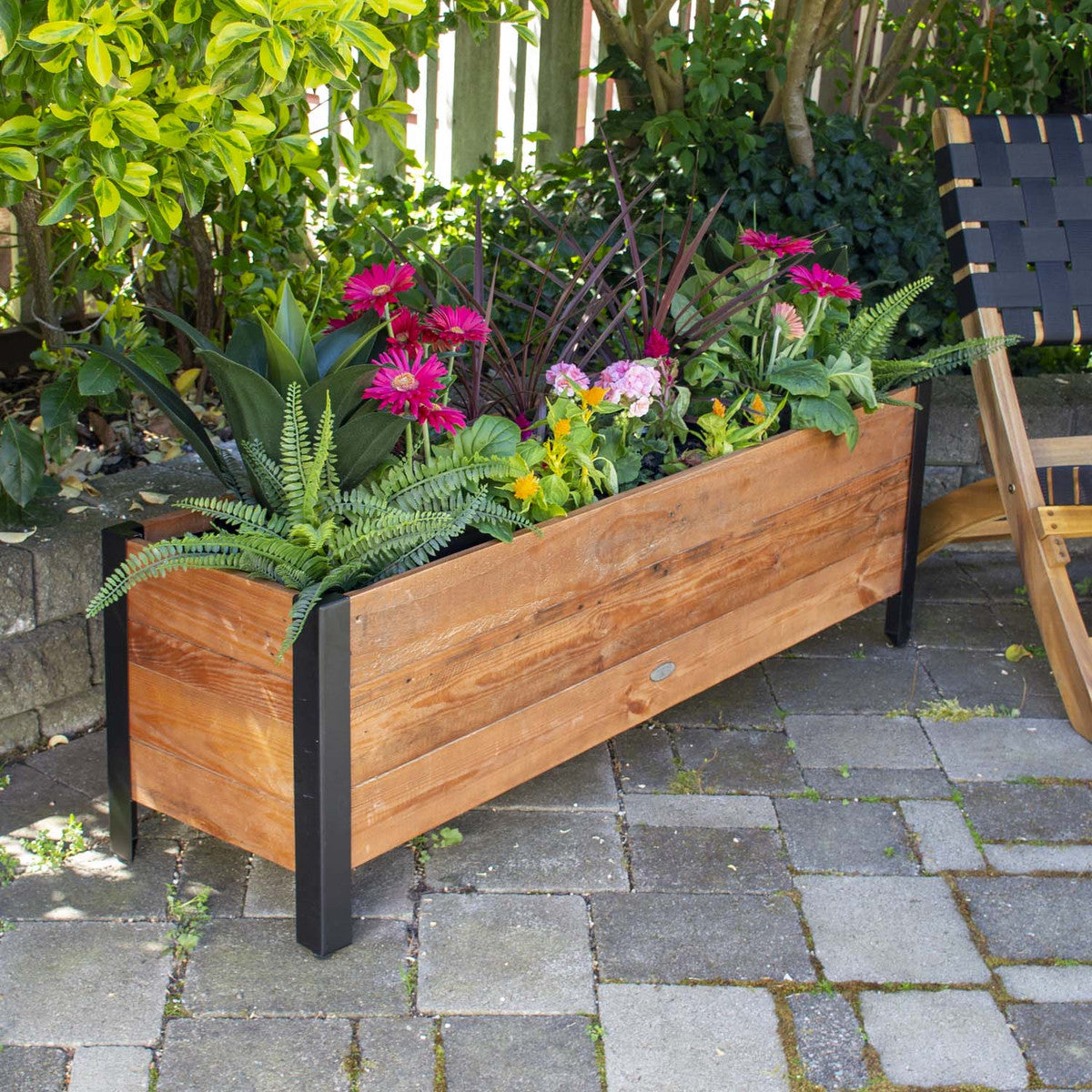 JR Home 46 Inch Rectangular Urban Garden Low Profile Planter