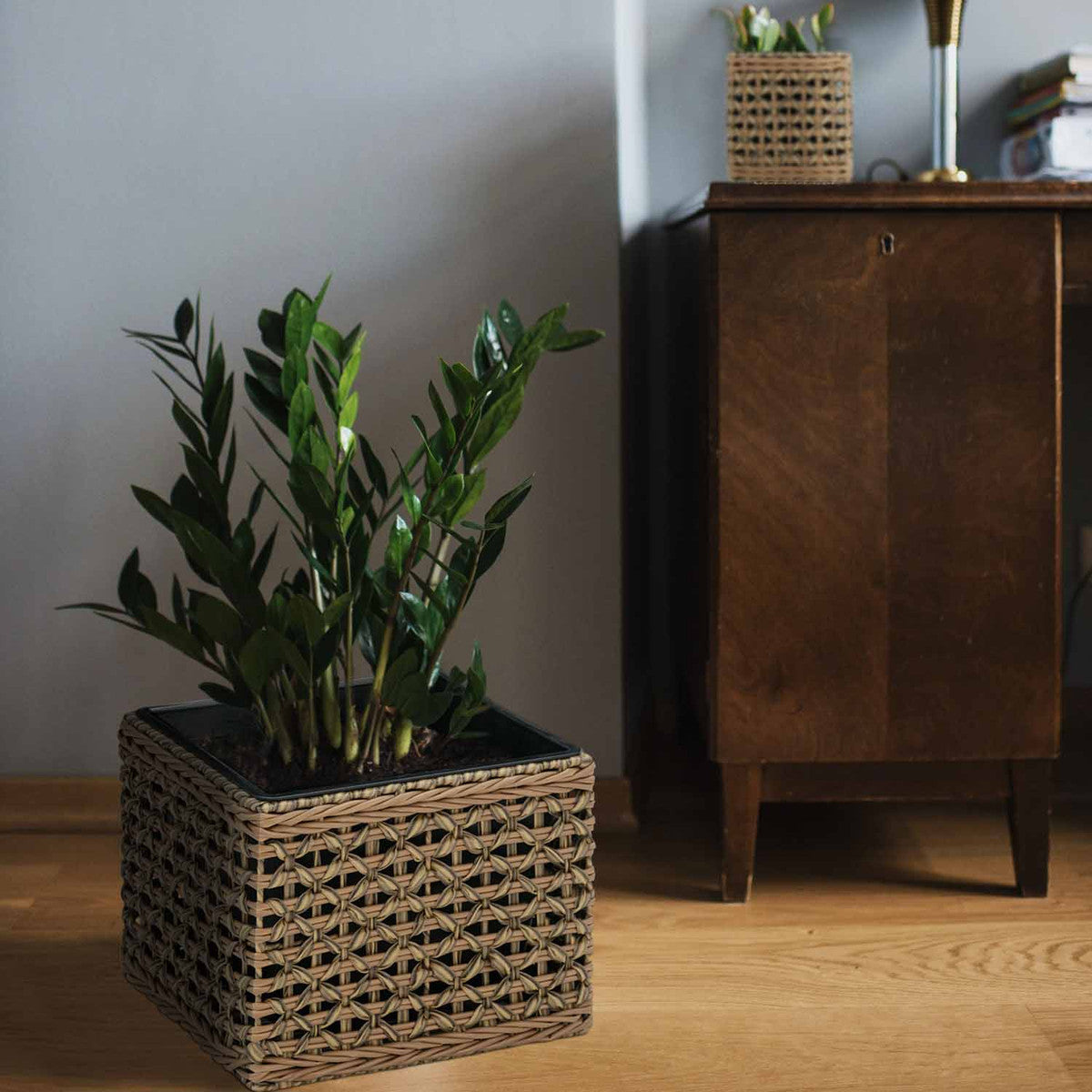 JR Home Square Nesting Polyrattan Planter - 2 Pack