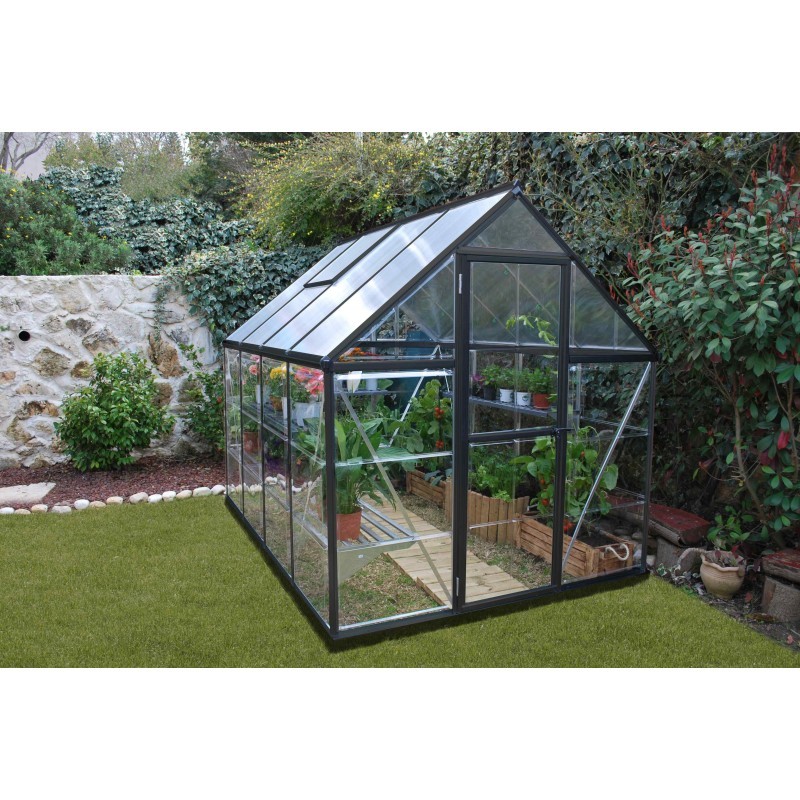 Palram-Canopia 6 x 8 Foot Grey Hybrid Greenhouse