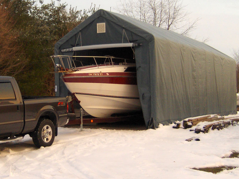 Rhino Shelter 14 x 42 Foot Peak Style RV/Boat Garage