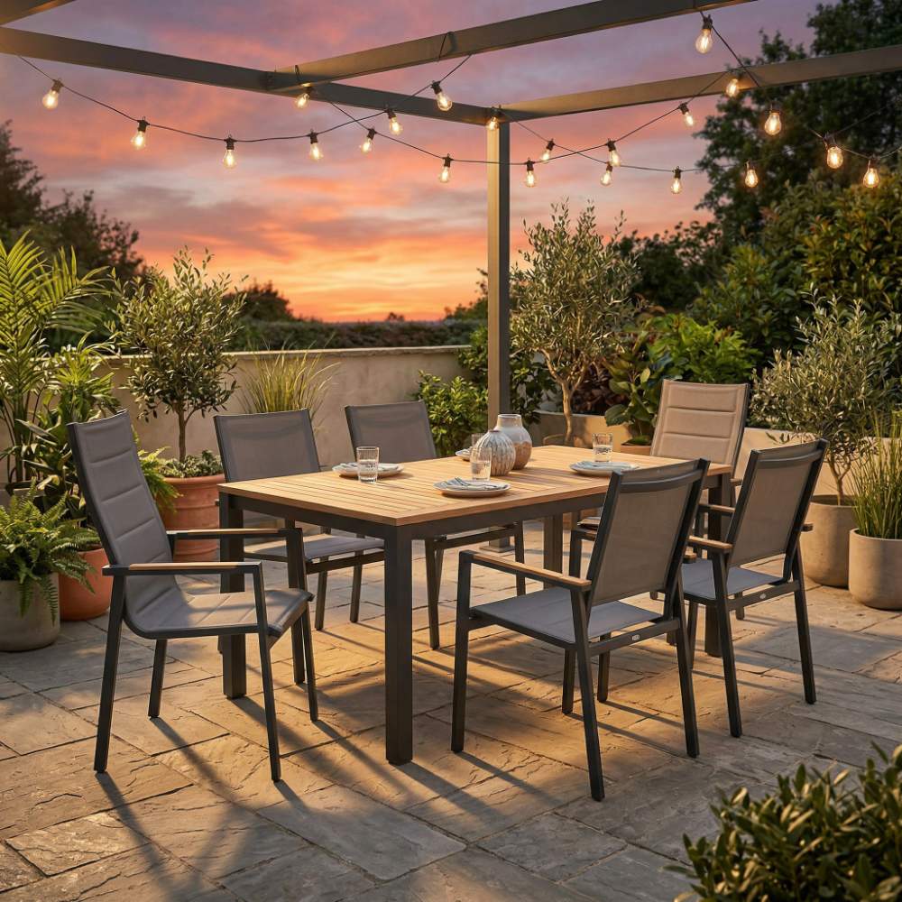 Royal Teak Collection Barcelona Aluminum Dining Table