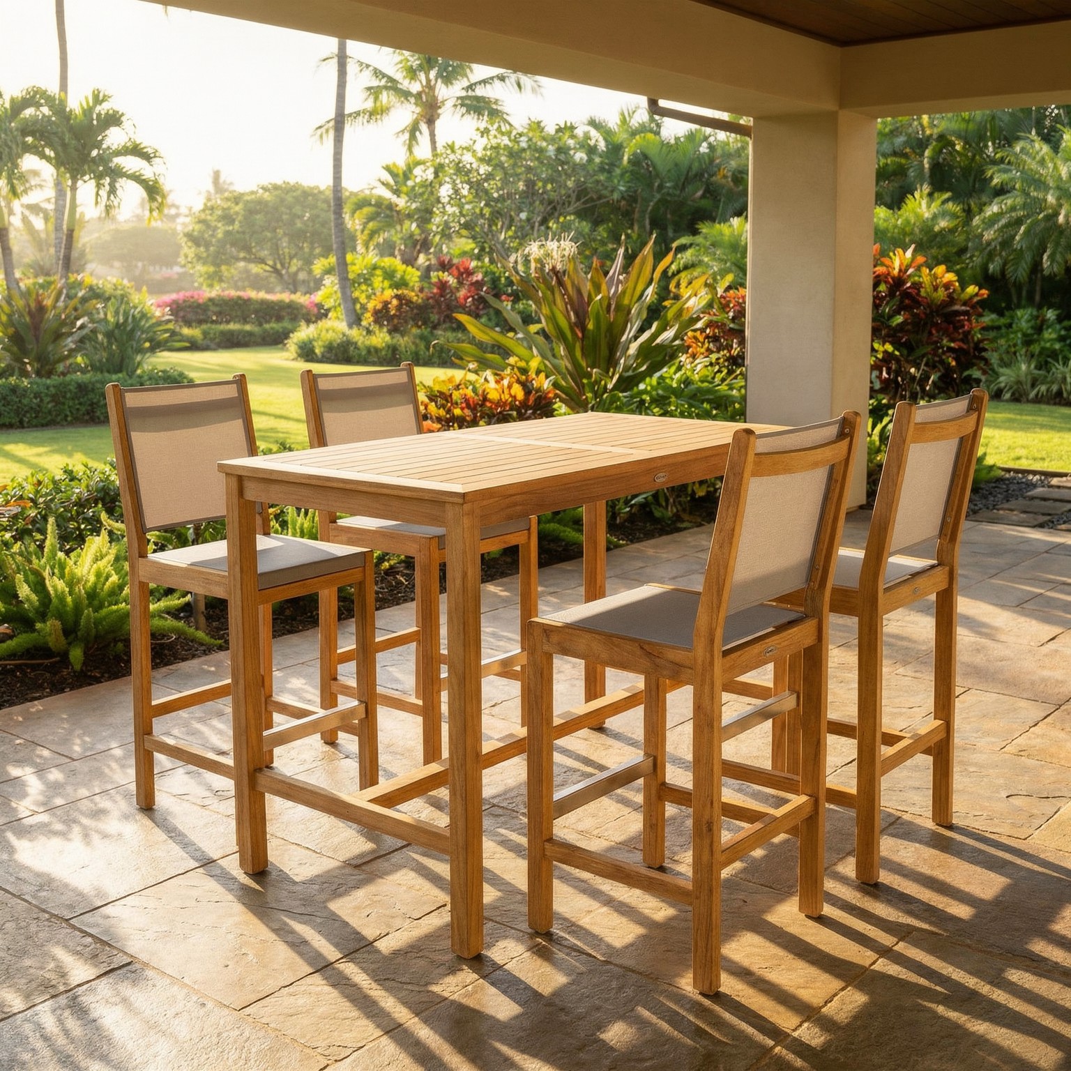 Royal Teak Collection Teak Bar Sling Chair