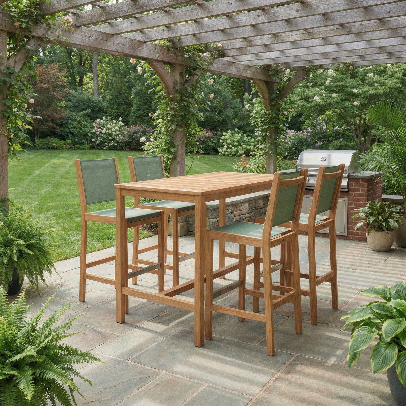 Royal Teak Collection Teak Bar Sling Chair
