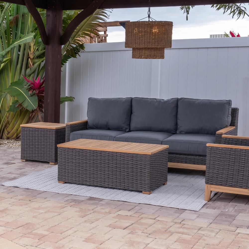 Royal Teak Collection Grey Wicker Boca Coffee Table