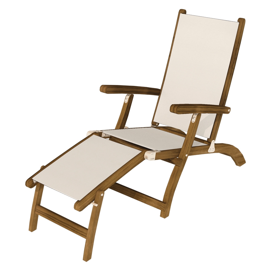 Royal Teak Collection Folding Sling Steamer Lounger