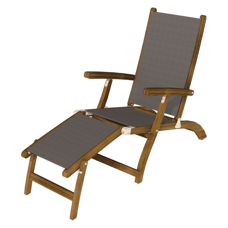 Royal Teak Collection Folding Sling Steamer Lounger