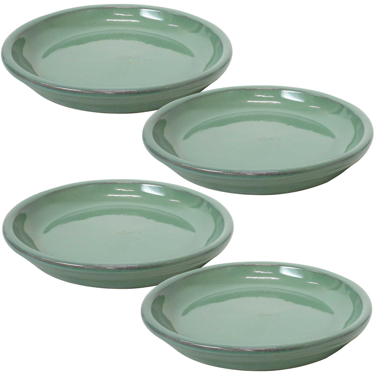 Sunnydaze 7 Inch Ceramic Planter Saucer - 4 Pack