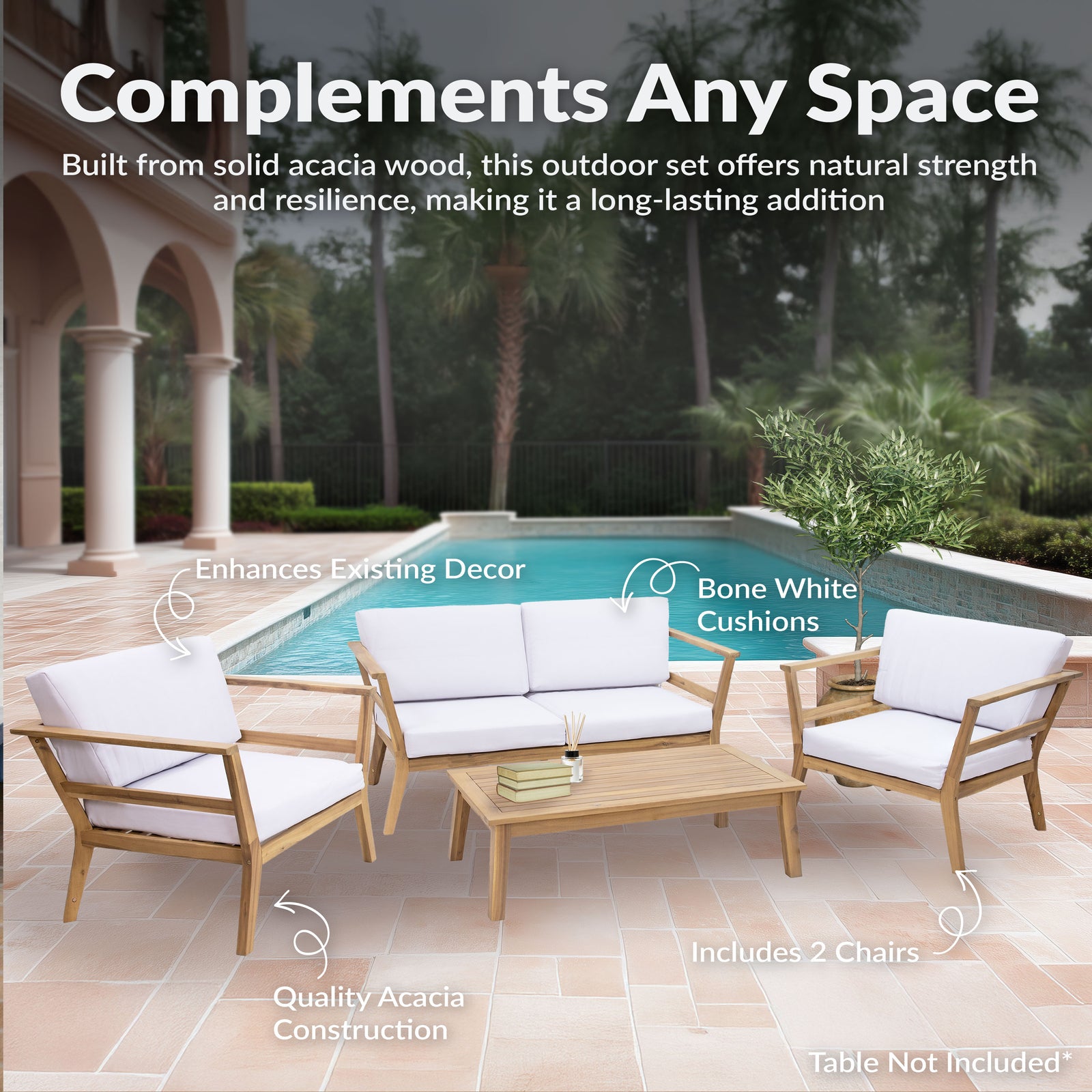 Sunnydaze Bodie 3-Piece Patio Furniture Set