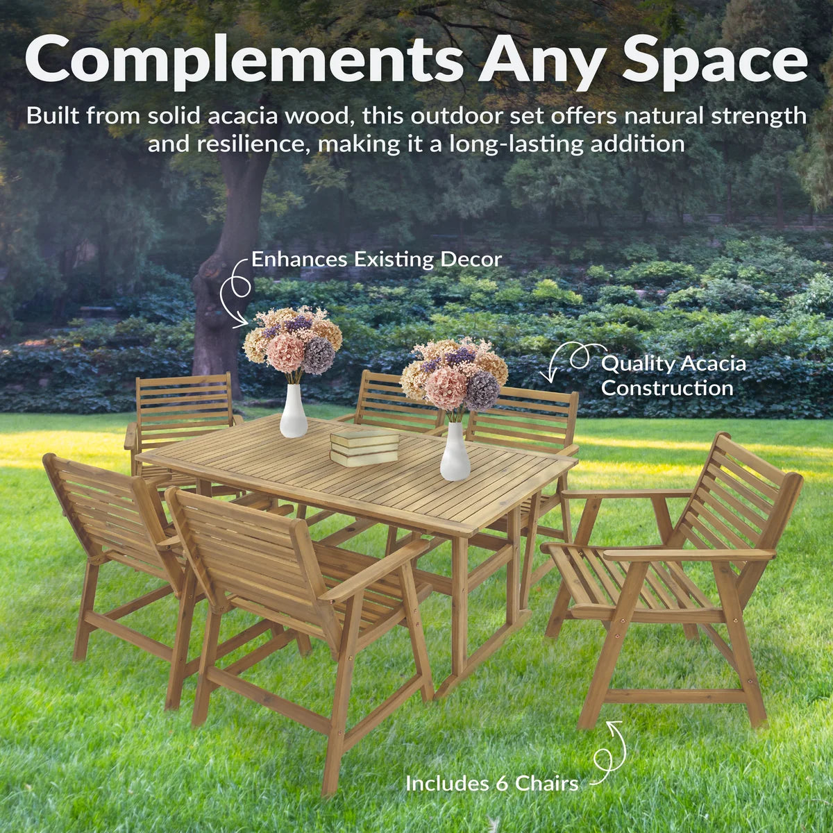 Sunnydaze Hatteras 7-Piece Outdoor Dining Set