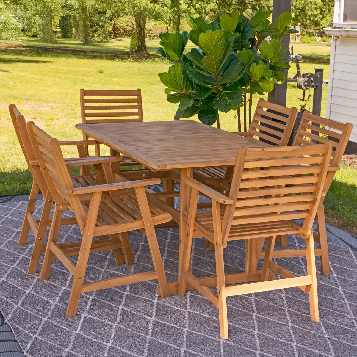 Sunnydaze Hatteras 7-Piece Outdoor Dining Set