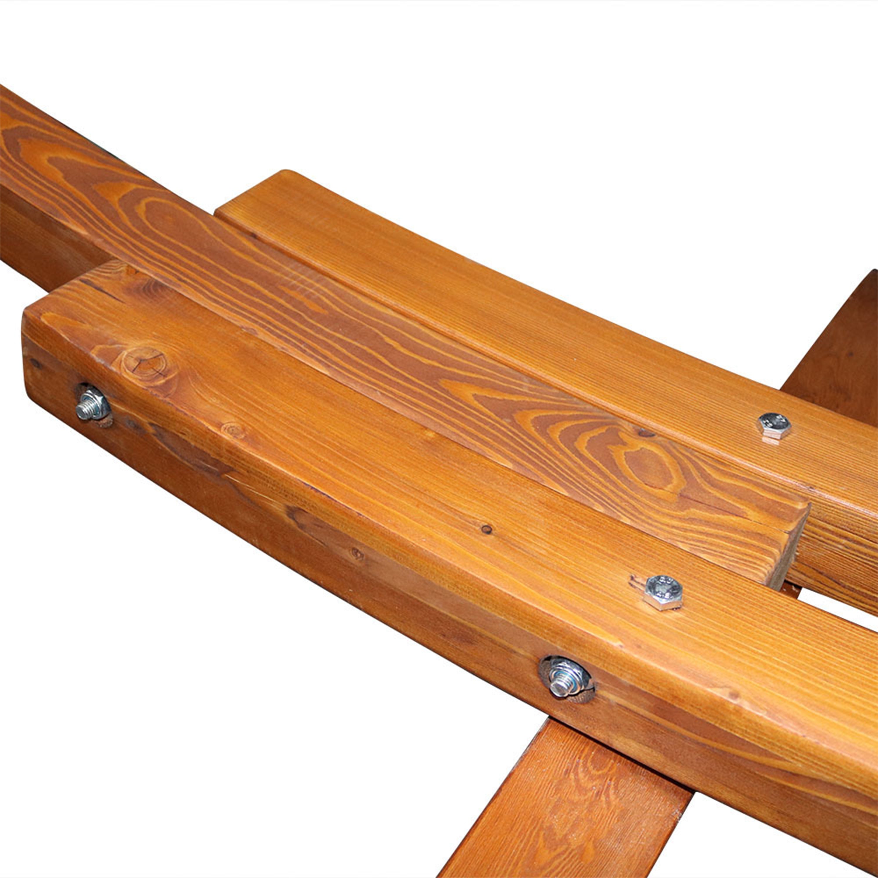 Sunnydaze Two-Person Rope Hammock with Curved Wooden Stand