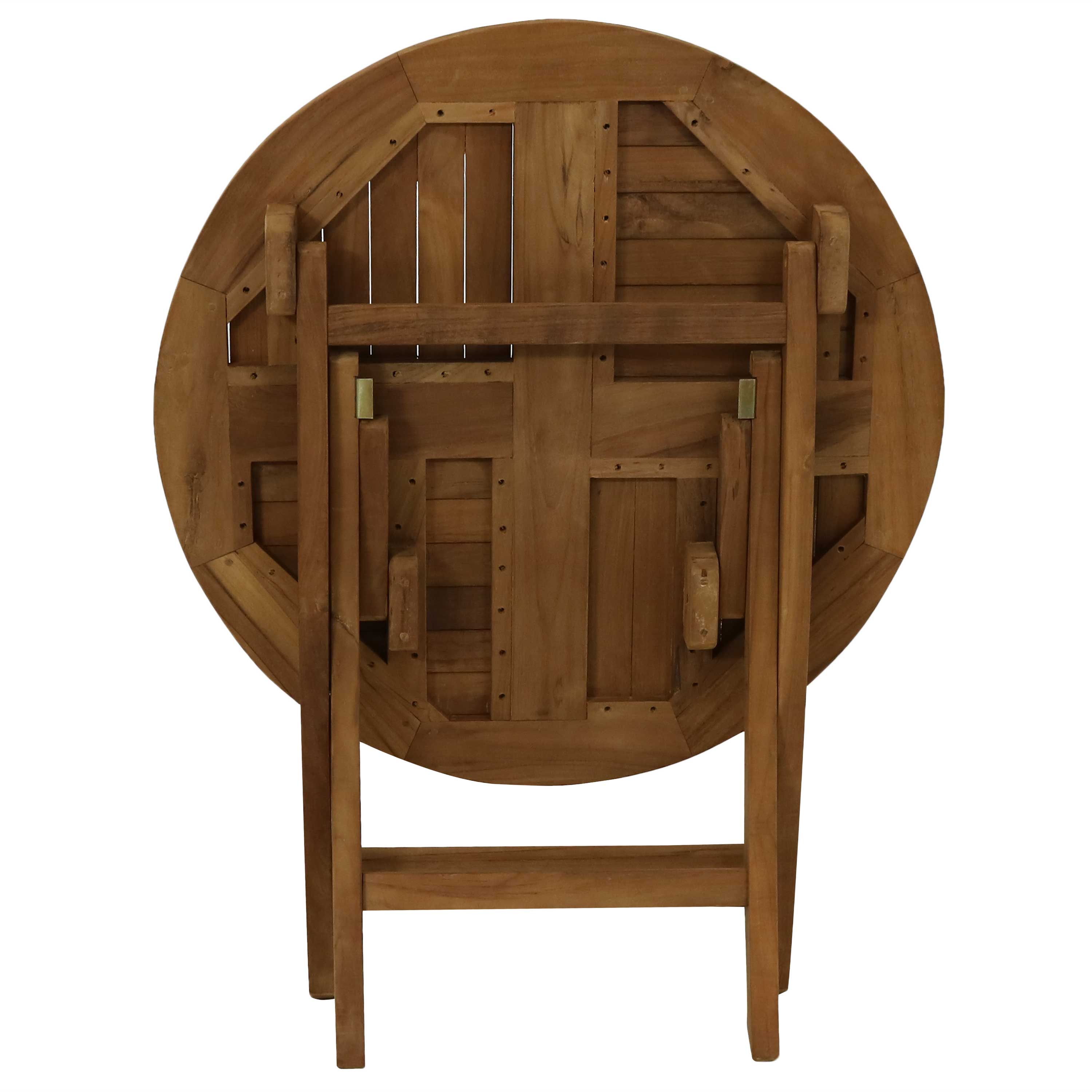 Sunnydaze 31 Inch Teak Wood Round Folding Table